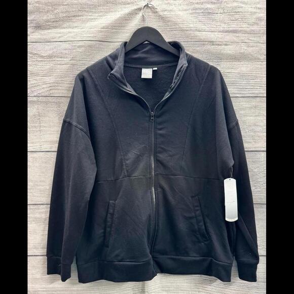Daisy Fuentes Fit Black Zip Up Jacket Women Size 1X - Picture 1 of 2